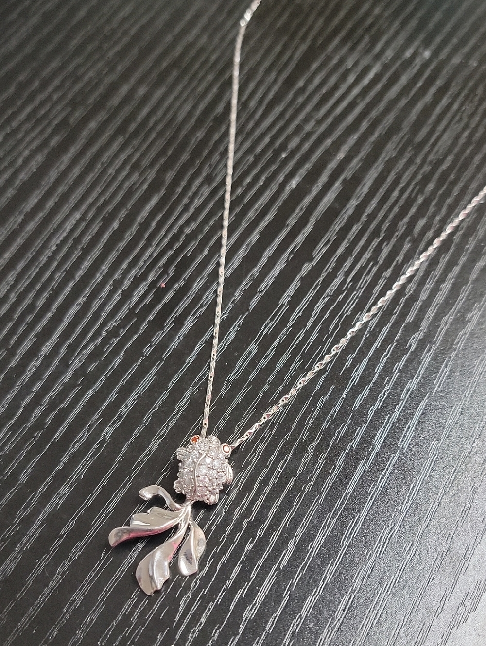 NWOT 925 Sterling Silver Crystal goldfish Pendant Necklace